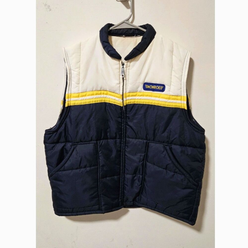 Vintage 70s/80s Monroe Racing Convertible Vest Weathercaster XL